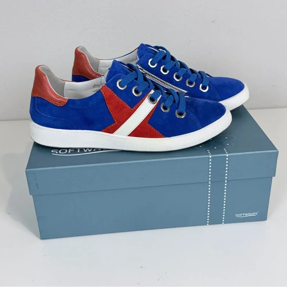 Softwaves Blue Suede Sneakers Portugal 36.5/6.5 IOB